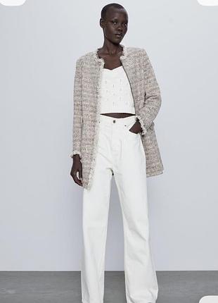 Твідовий подовжений піджак куртка zara🌿