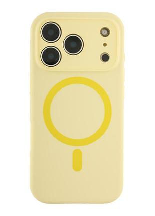 Чохол glow silicone case full camera with magsafe для iphone 18 pro max yellow