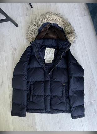 Жіноча зимова пуховик-куртка denim & supply ralph lauren синього кольору з хутром