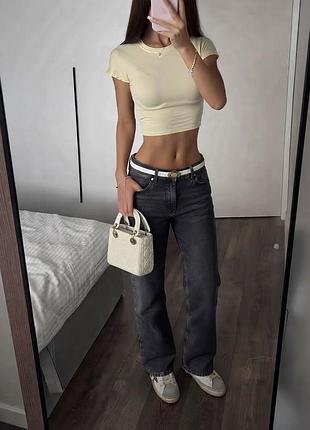 Джинсы трубы прямого кроя низкая посадка zara