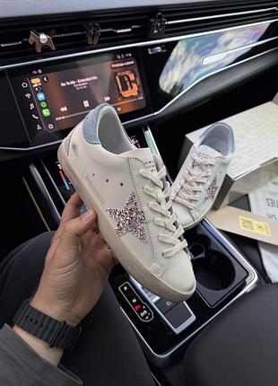 Golden goose super-star ltd with multicolor glitter star