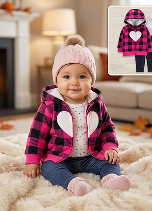 Костюм для дівчаток carter's, рожевий, чорний, розмір 9м