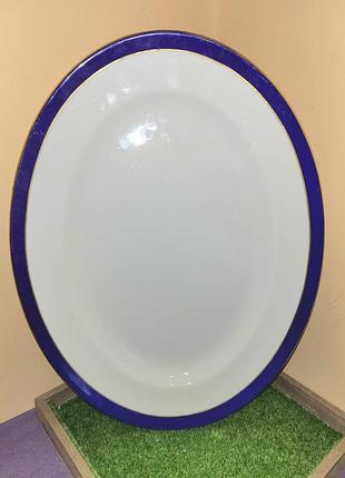 Большое блюдо 40х30 см англия coalport carlton blue костяный фарфор кобальт