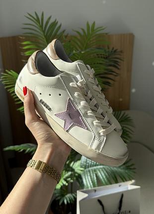 Golden goose super-star ice white orchid pink