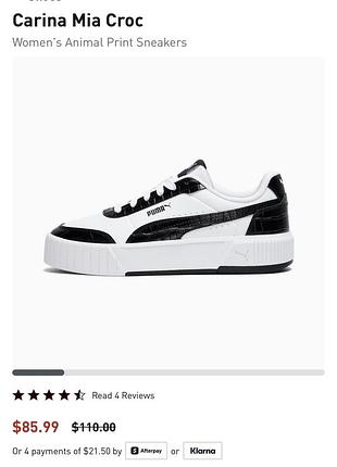 Кросівки жіночі puma carina mia croc білі з чорним