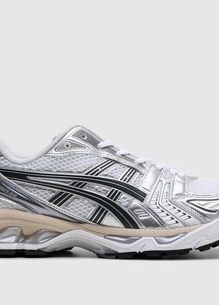 Мужские кроссовки asics gel-kayano 14 асиксы белые серебристые | беговые кроссовки с амортизацией gel 45