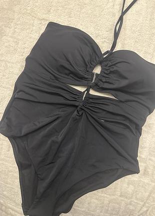 Жіночий суцільний купальник xl чорний