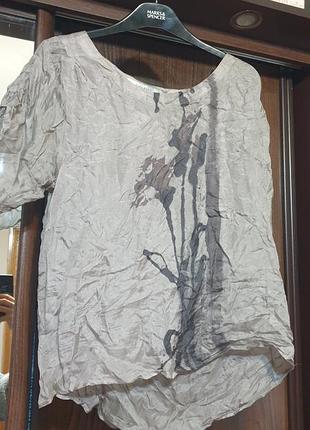 Жіноча шовкова блузка zara з квітковим принтом, розмір m/l