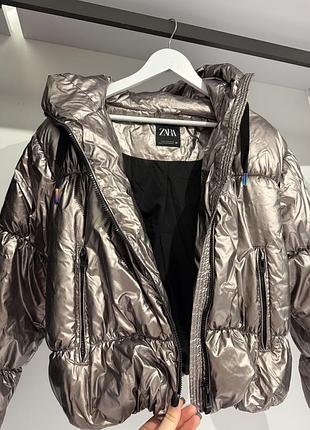 Шикарний пуховик zara 3