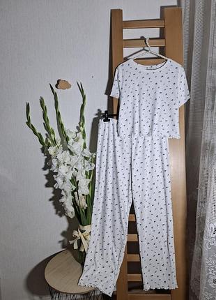 F&f, розмір l/xl (16-18 європ) піжамка /домашній костюм в перферацію та рубчик, стан ідеальний