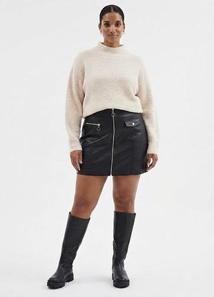 Чорна спідниця з екошкіри plus size george 🖤