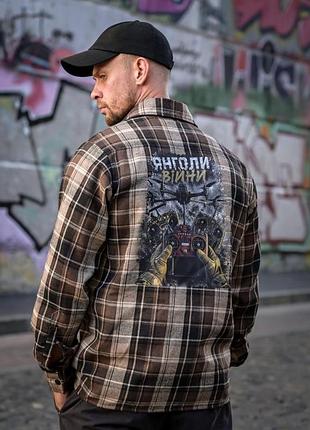 Рубашка в стилі мілітарі born of war янголи війни brown рн4835