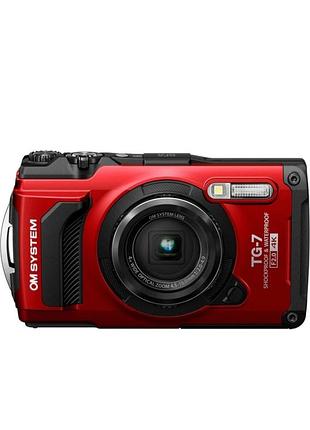 Компактный фотоаппарат om system olympus tough tg-7 red б/у водонепроницаемый 4k