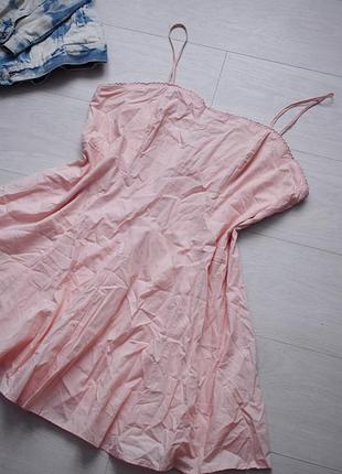 Поплиновое невероятное розовое платье h&amp;m xl