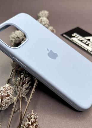 Чохол silicone case cover full для iphone 13 mini 5.4 з мікрофіброю силіконовий протиударний світло-блакитний (lilac)