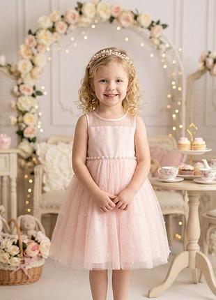 Платье детское с фатину и жемчужными бусинами бренда american princess 🌸
полуобхват груди -31 см;
длина изделия-66 см
полу охват талии-29 см