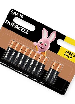 Батарейка aaа лужна 1.5v мініпальчик duracell basic alkaline 10шт картон бельгія