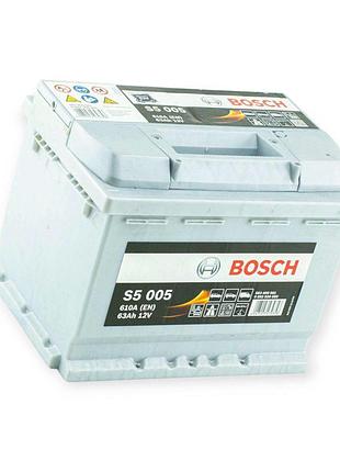 Аккумулятор bosch 63ач 610а s5 (l2) (0) евро правый плюс (2 года гарантии)