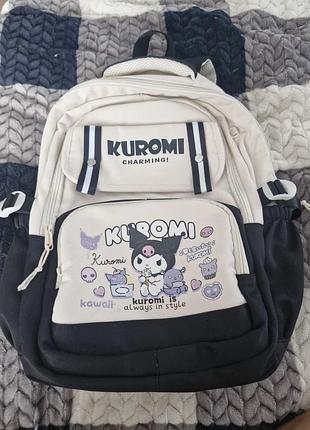 Рюкзак для дівчаток koromi білий з чорним