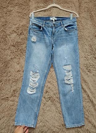Джинси жіночі рвані 34-36р xs-s nancy relaxed cropped mango