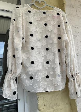 Блуза zara в горох 8