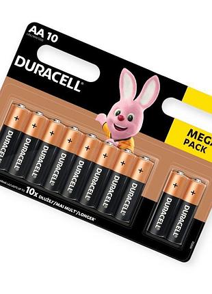 Батарейка aa лужна 1.5v пальчик duracell basic alkaline 10шт картон бельгія