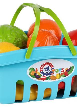 Игровой набор продуктов 5354txk в корзинке голубой
