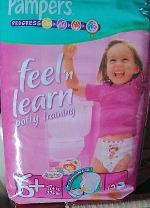 Підгузки-трусики pampers feel 'n learn potty training