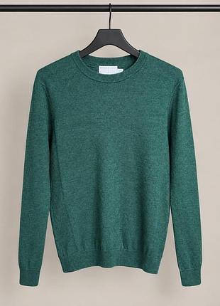 Светр чоловічий topman з вовною мериноса зелений s