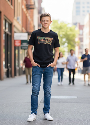 10-12 лет футболка детская чёрная для мальчика подростка  levi’s