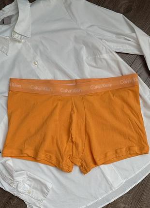 Чоловічі труси боксери calvin klein boxer briefs помаранчеві, розмір xl