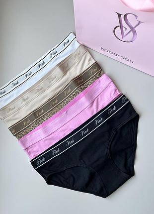 Трусики жіночі pink victoria’s secret бавовняні, набір 5 шт.