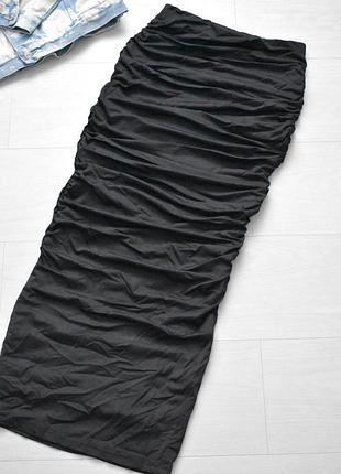 Черная длинная юбка shein s