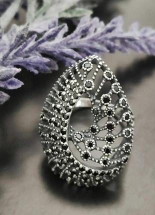 Серебряное кольцо, 925, серебро, кубический цирконий