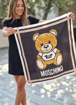 Шовкова хустка moschino toy bear /оригінал/ культовий й найбажаніший ведмедик москіно