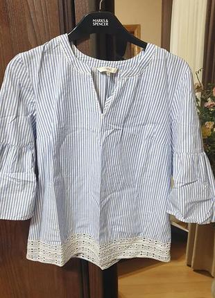 Жіноча блузка marks & spencer в смужку, розмір m/l