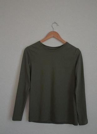 Лонгслив хлопковый basic хаки