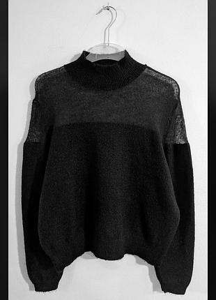 Свитер с альпакой и шерстью объемный zara