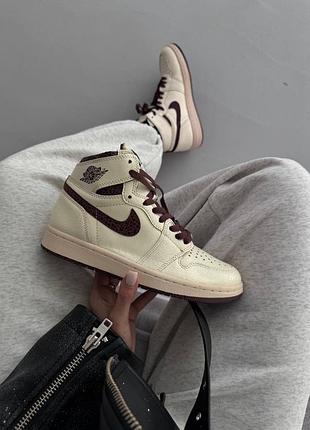Кросівки nike air jordan retro 1 x a ma maniere “cracked skin” premium🤍