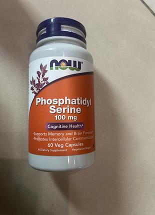 Біологічно активні речовини now foods phosphatidyl serine 100 mg 60 veg capsules