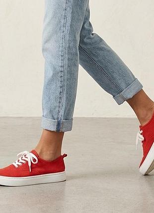 Красные текстильные мокасины кеды h&m 36 унисекс