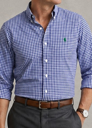 Мужская рубашка polo ralph lauren slim fit stretch poplin m / 46