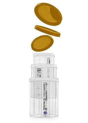 Набор емкостей для сыпучих продуктов 1л1,5 л2л 3пр. (gold крышка) (99g) тм народный продукт