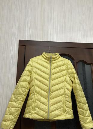 Жіночий пуховик marks & spencer стьобаний ультра легкий жовтий