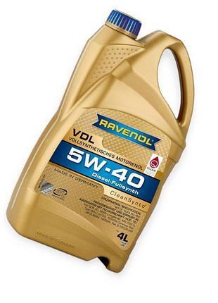 Олива моторна ravenol 5w-40 vdl "diesel-fullsynth" cf, в3, b4 4л