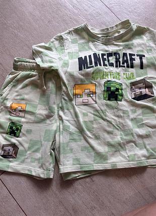 Комплект для хлопчика minecraft футболка та шорти, зелений