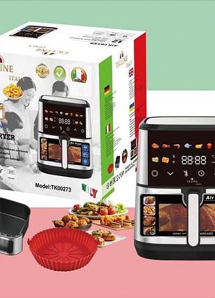 Аэрофритюрница t.k.line tk00273 12 л с wi-fi tuya smart, 2 тэнами, led-дисплеем и керамической чашей nx-88