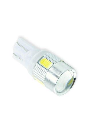 Автолампа світлодіодна бц 12-5 лазер. white 6 smd 5630 (4 2) з лінзою пласт.цоколь megalight
