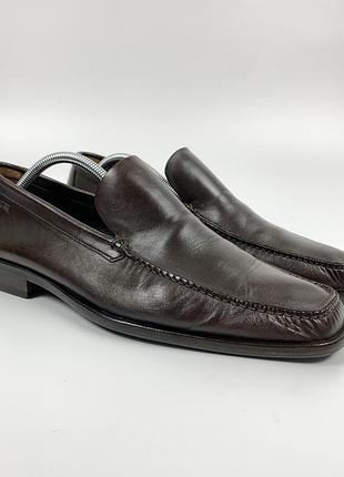 Чоловічі шкіряні лофери / мокасини hugo boss made in italy розмір 43 (uk 9)