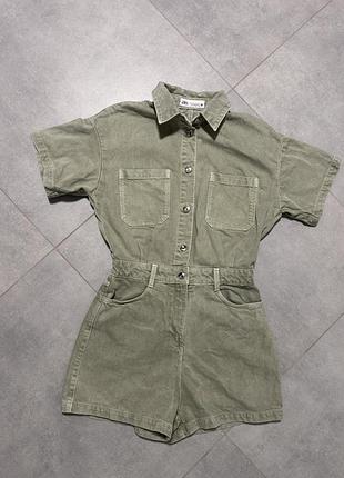 Комбінезон жіночий zara джинсовий оливковий